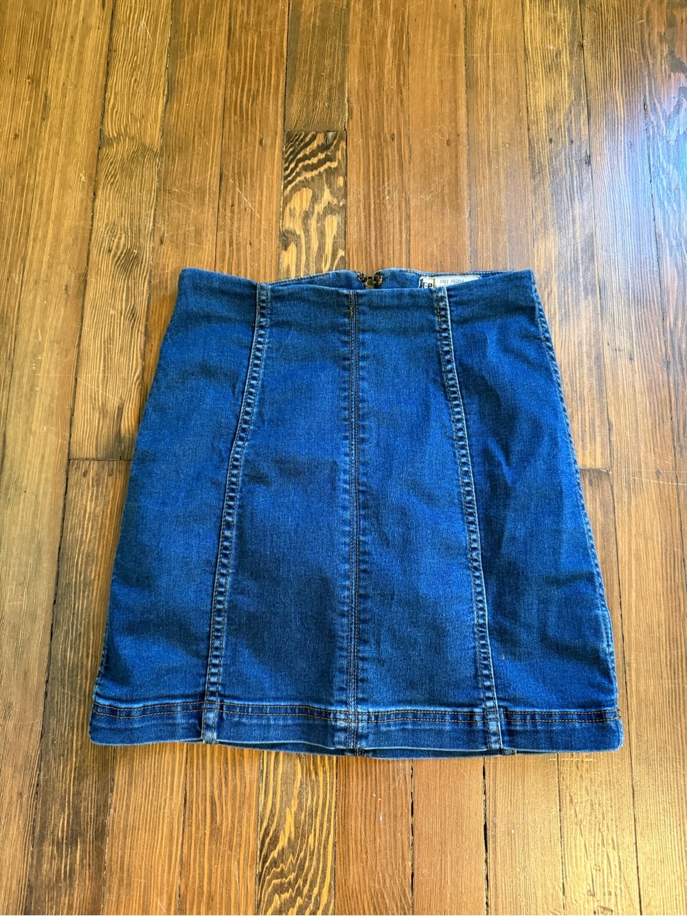 Free People Panelled Denim Mini Skirt